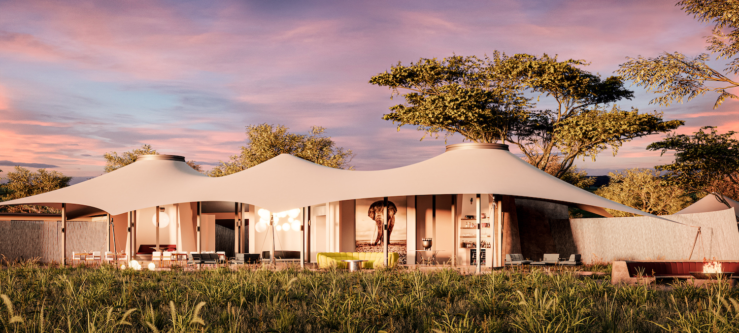 A rendering of Angama Amboseli's guest area and a peek at its design elements