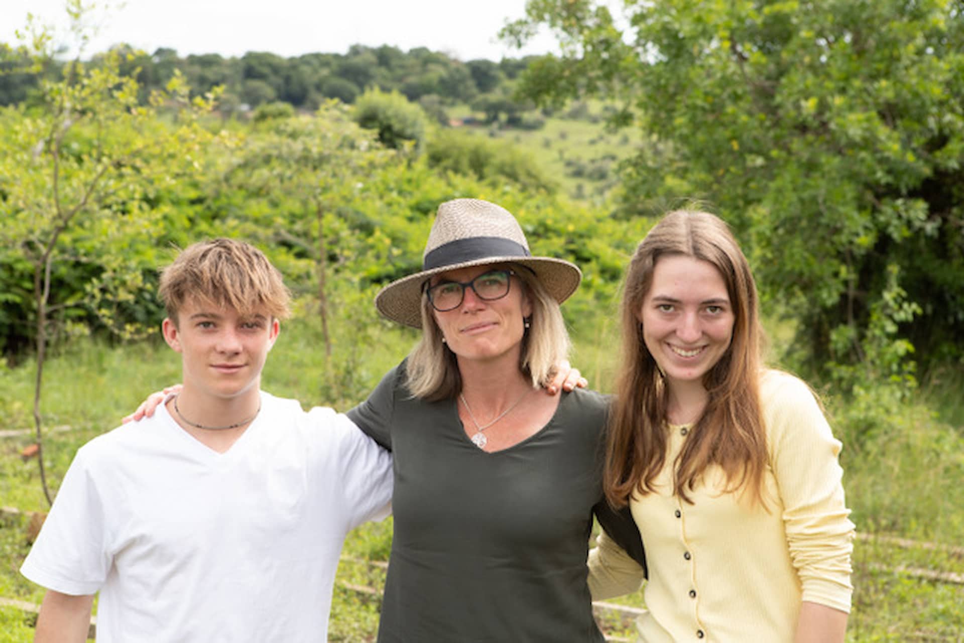 Sandra, the author, with her children 