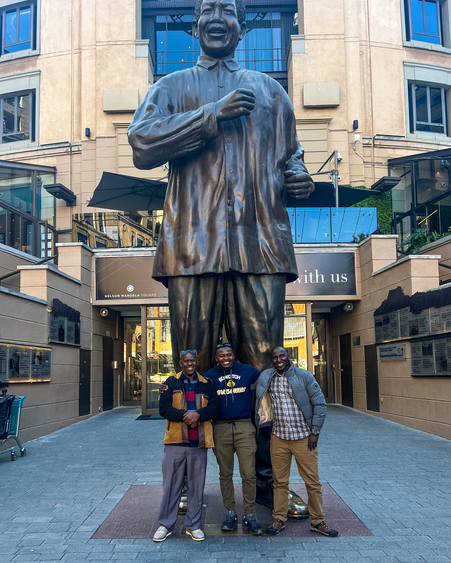 Pit stop in Johannesburg and a photo op with Nelson