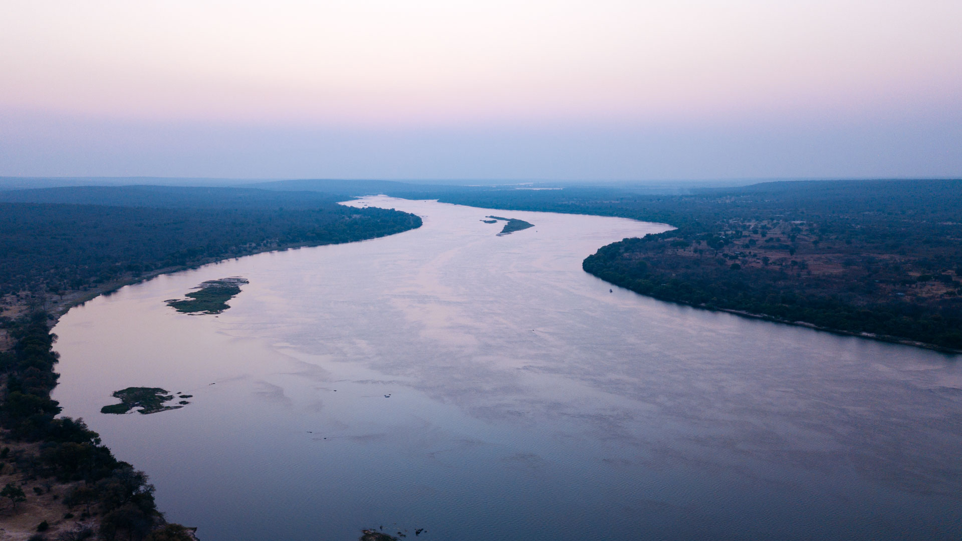 Above: The Zambezi River which flows through five countries