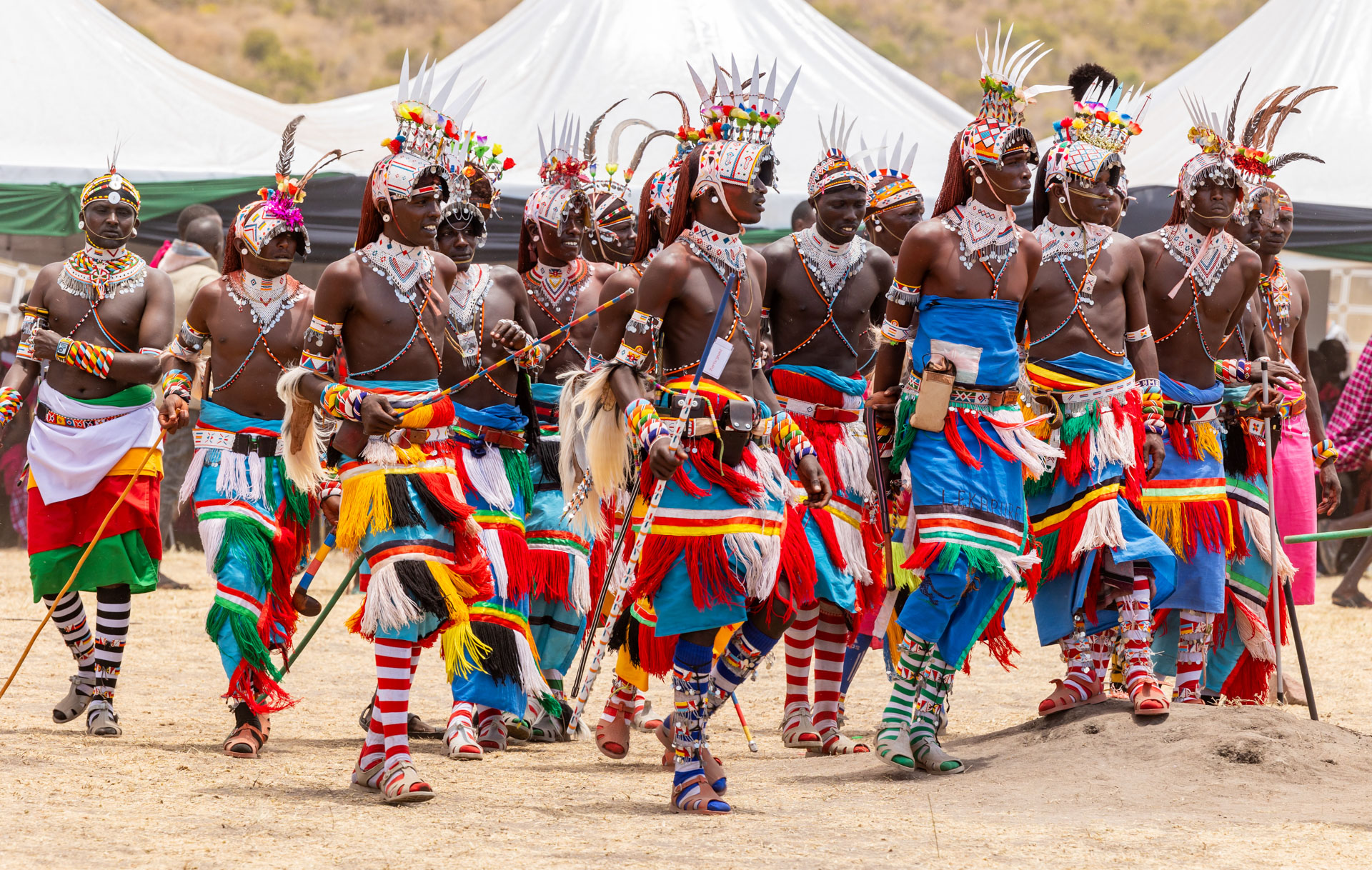 Above: Samburu warriors in all their glory