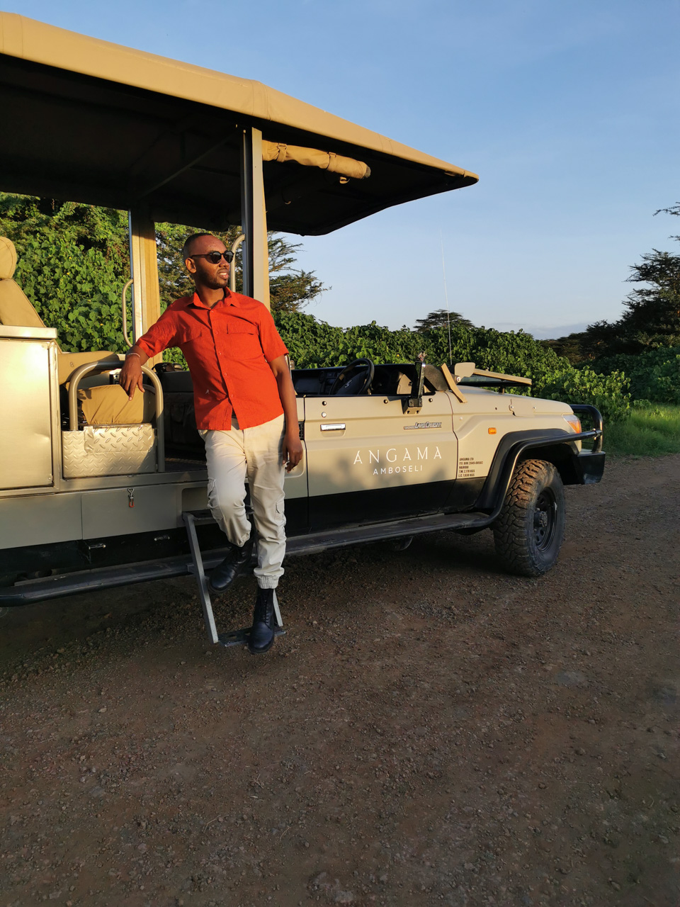 The author visiting Angama Amboseli, near Tsavo