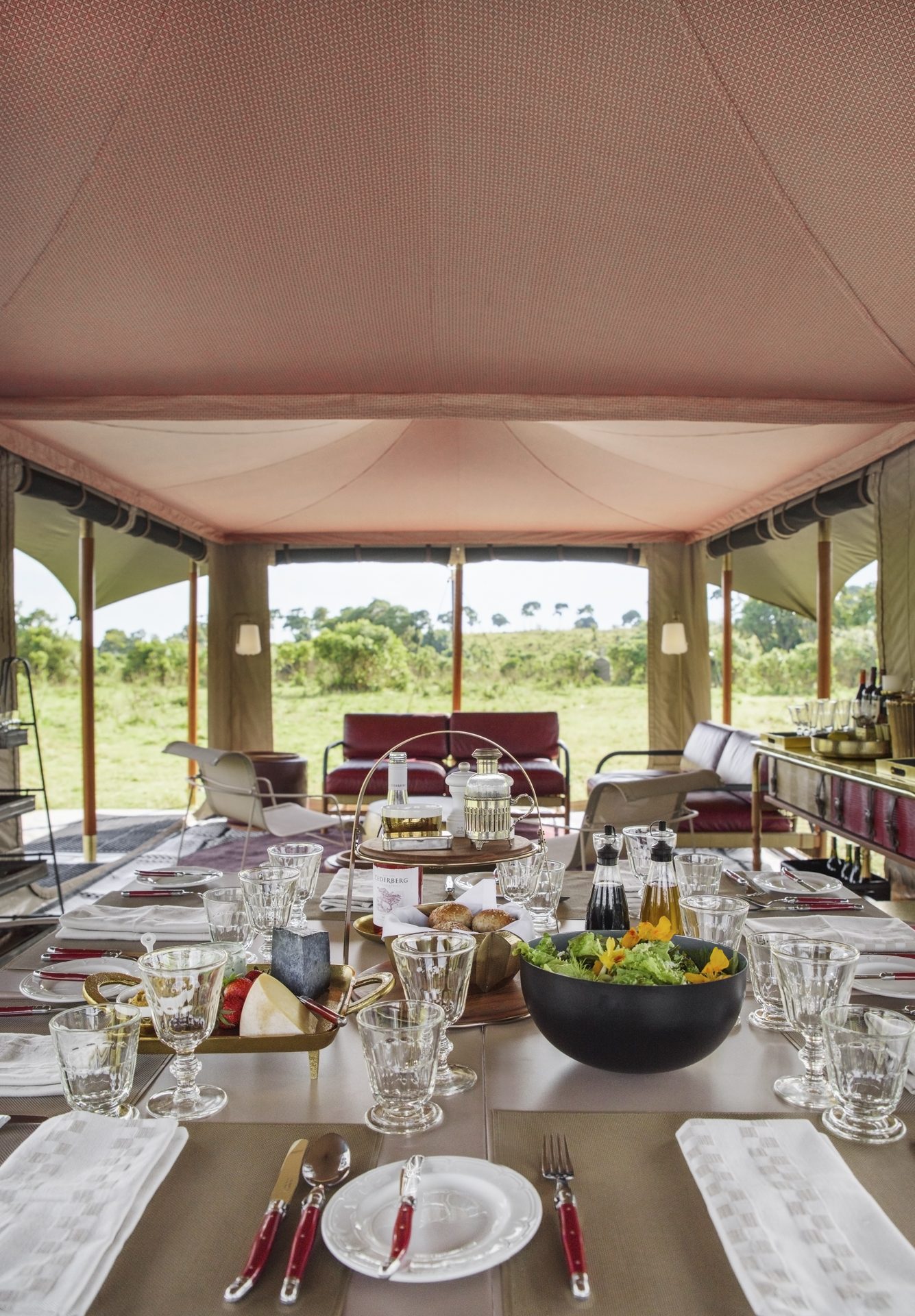 At Safari Camp, a casual lunch gets dressed up a bit