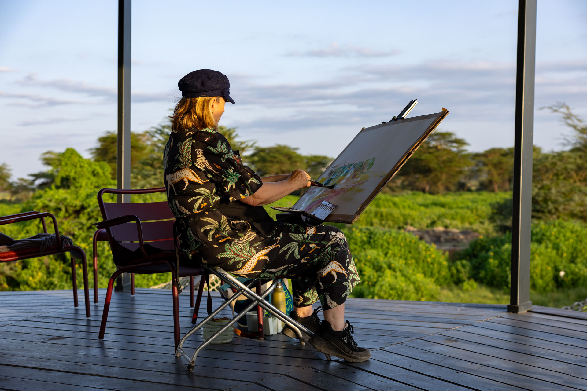 Above: The author and her signature two-handed technique