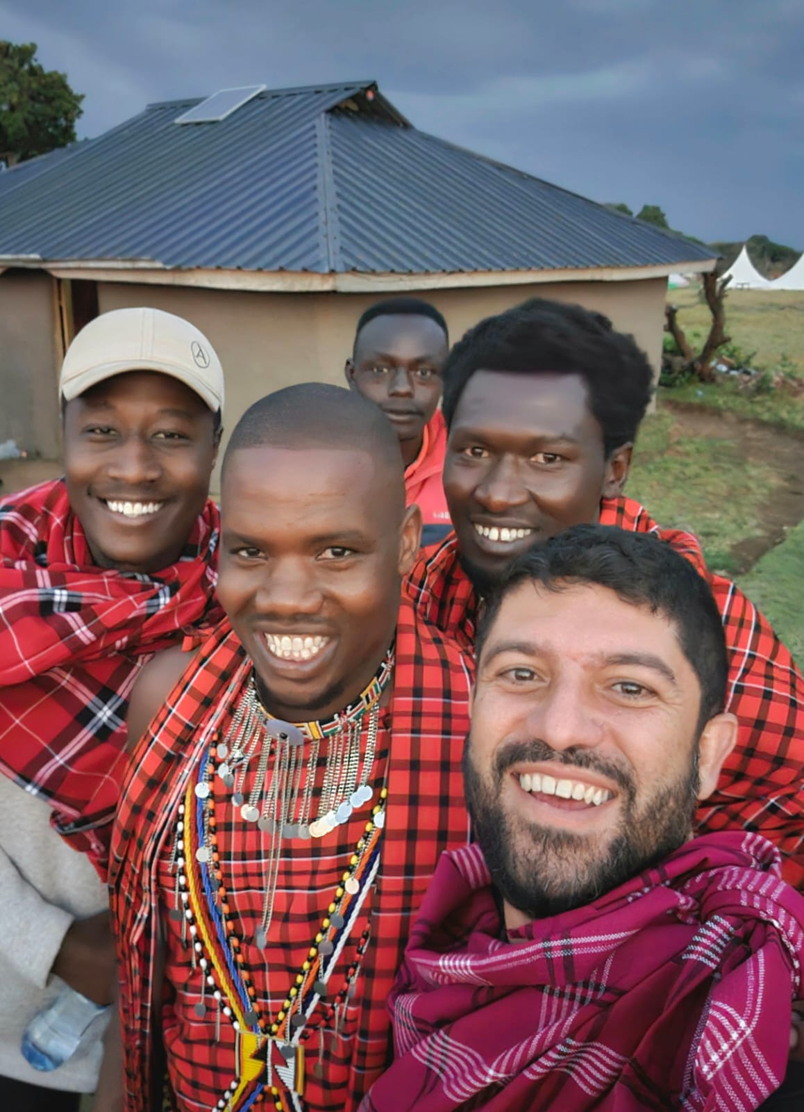 The author snaps a selfie with the Angama crew