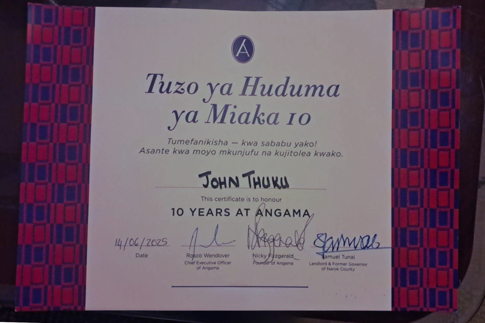 'Thuku is a dedicated worker, he's always been about the guests and what they want. Angama is miss him' — Lynn Odhiambo, Operations & Admin Coordinator