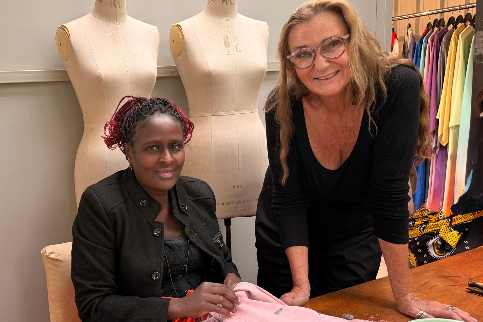 Anna with Grace Wanjiku, one of the skilled hands behind the pieces