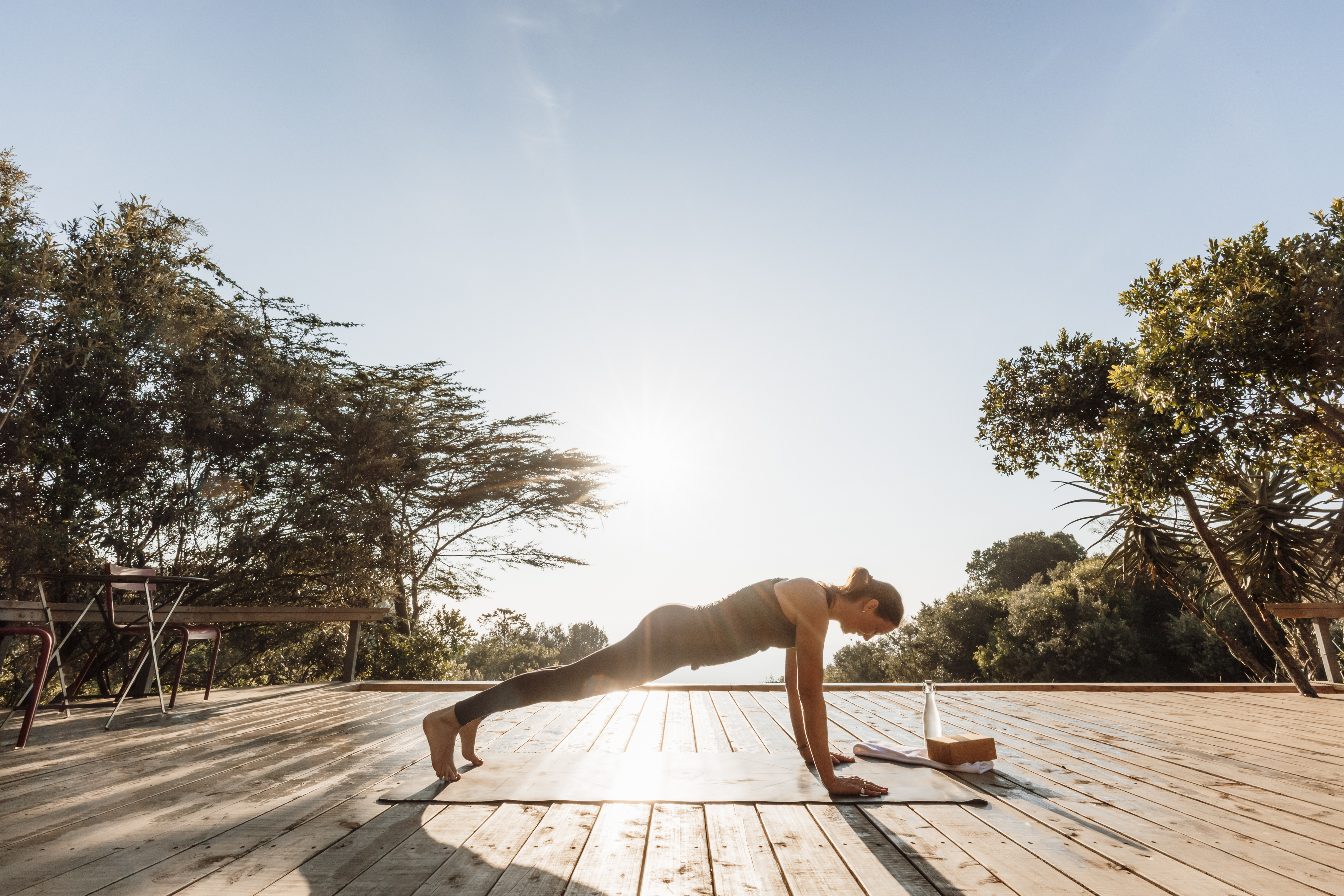 The Yoga Deck at the Fitness Room welcomes your Vinyasa